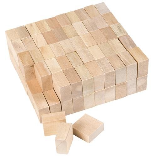 Houten Blokje 1 x 2.5 x 2.5 cm